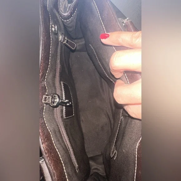 Coach Hamptons Choco Brown Signature C Medium Carryall Tote Bag Satchel - Picture 5 of 6